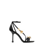 JIMMY CHOO ZEA 95 Women's Gold Floral Satin Sandals