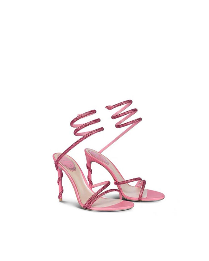 Rene Caovilla Margot Satin Heeled Sandals