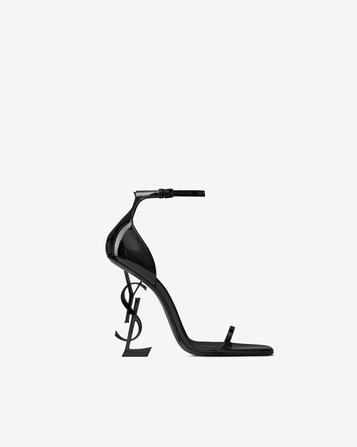 Saint Laurent Calfskin Structured Heel Sandals with YSL Metal Logo3