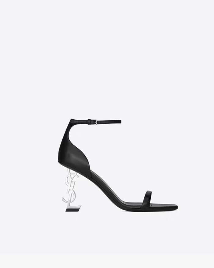 Saint Laurent Calfskin Structured Heel Sandals with YSL Metal Logo8