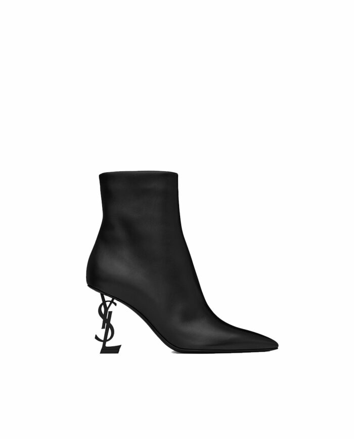 Saint Laurent Matt Black Metal Ankle Boots