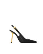 Saint Laurent square pointed toe slingback pumps