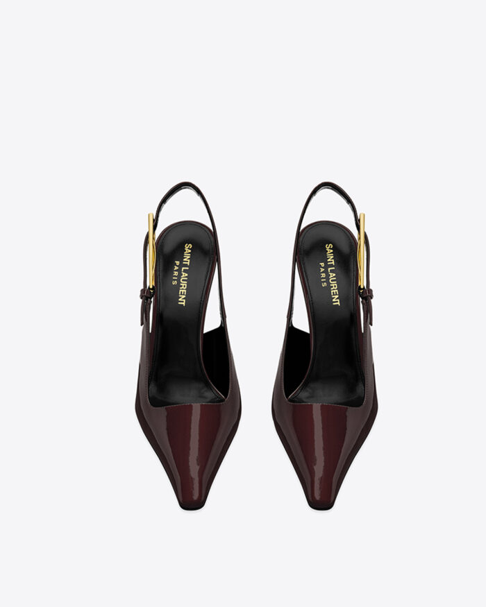 Saint Laurent square pointed toe slingback pumps6