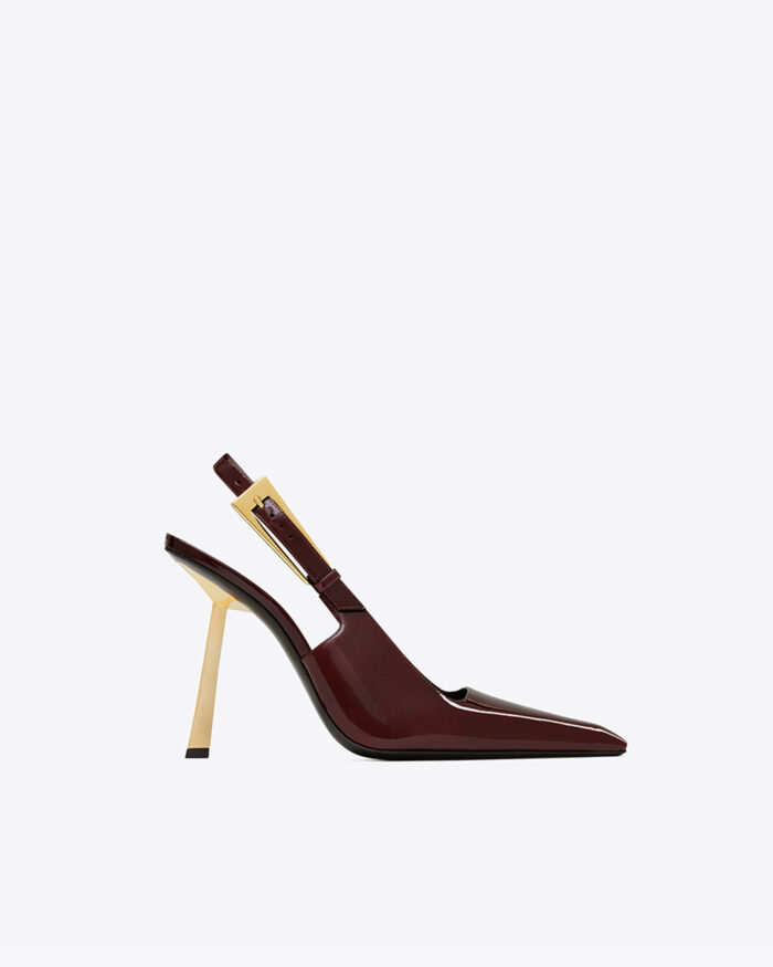 Saint Laurent square pointed toe slingback pumps7