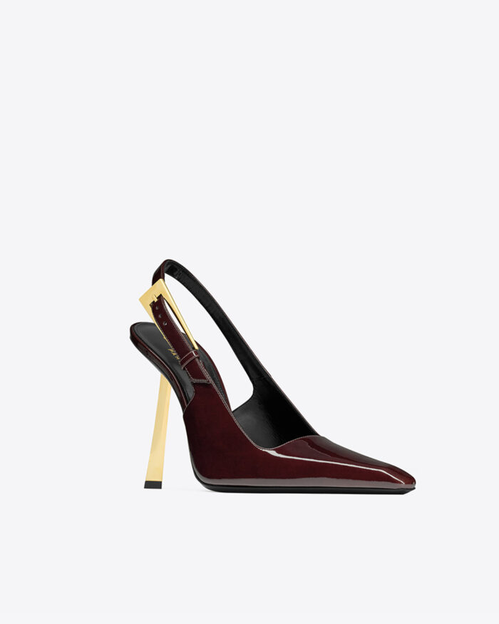 Saint Laurent square pointed toe slingback pumps8