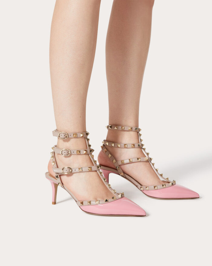 Valentino Garavani Pink Caged Rockstud Heels5