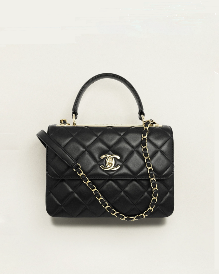 Elegant CHANEL Top Handle Flap Bag