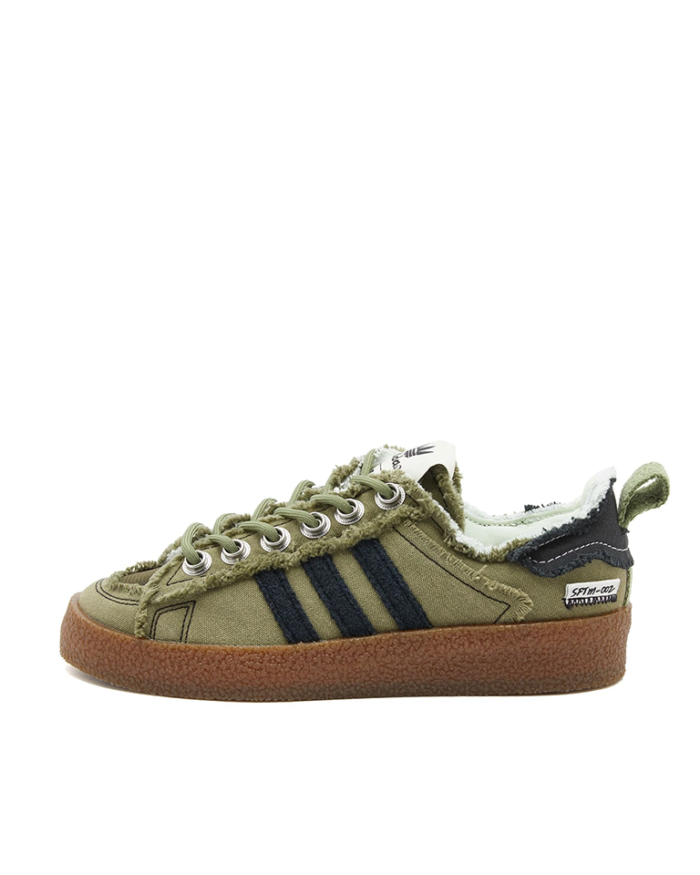 Adidas x SFTM Campus 80s Sneakers in Olive Black Gum